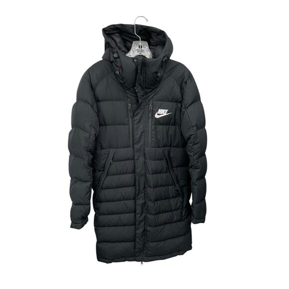 Nike Long Down Puffer Jacket Black Men’s Size Small - Picture 1 of 10